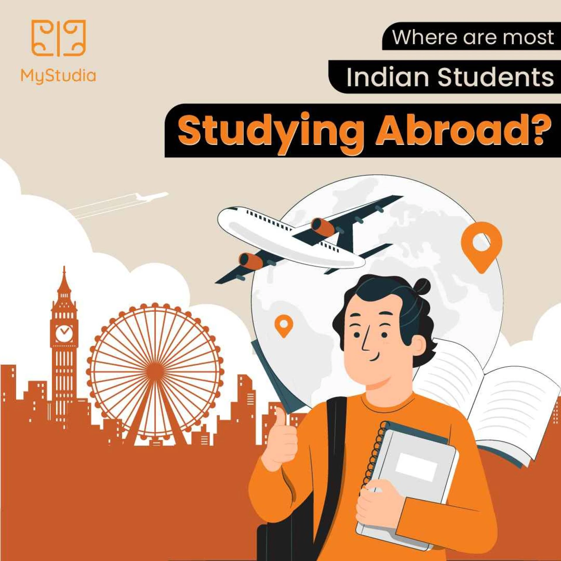 Where are most Indian students studying abroad?