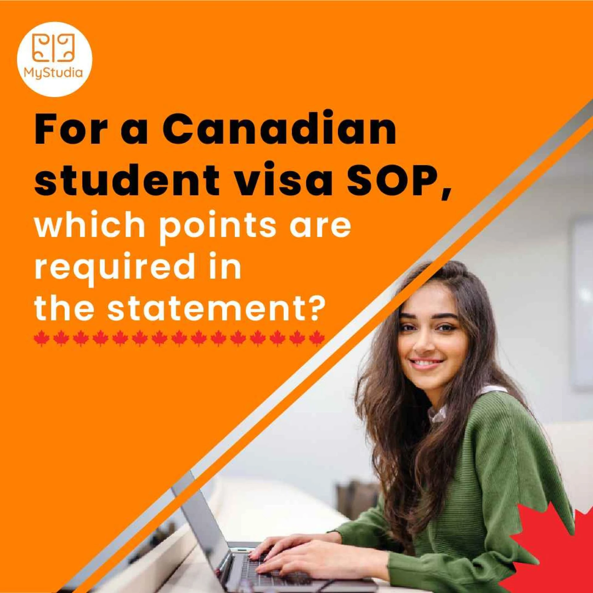 For a Canadian student visa SOP, which points are required in the statement?