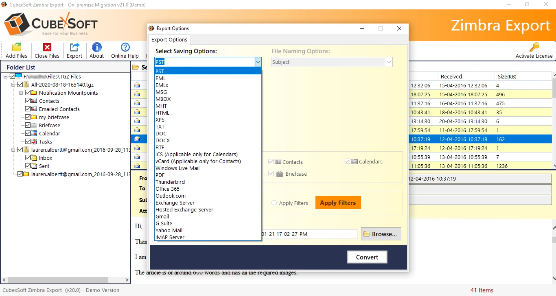 How to Backup Zimbra Accounts to Office 365?