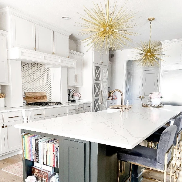 White Quartz kitchen worktops in london