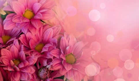 Pink Flowers in Different Seasons