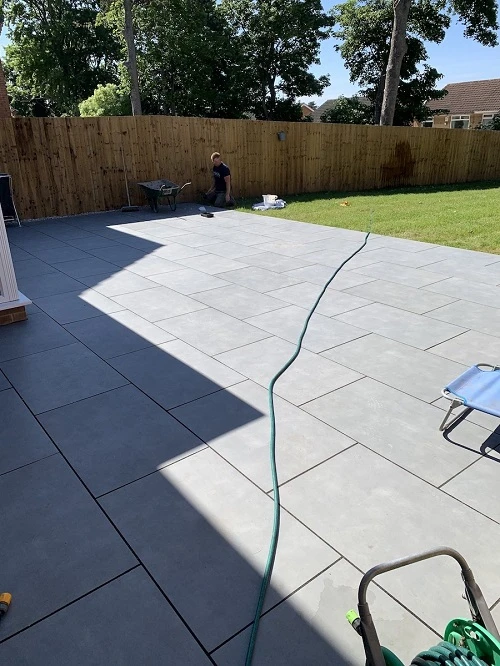 Outdoor Porcelain Paving Installation at Royale Stones