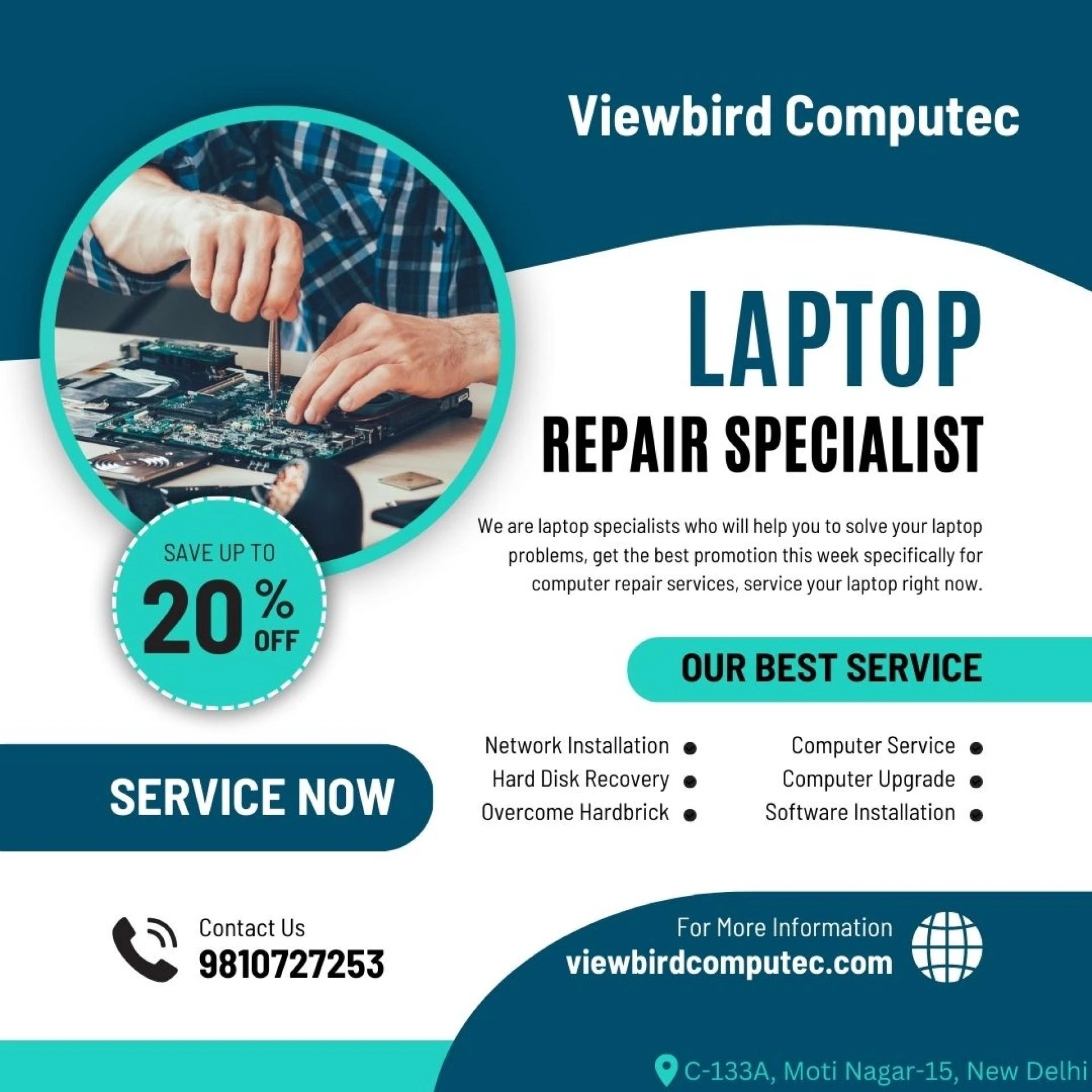 Laptop repair services in moti nagar