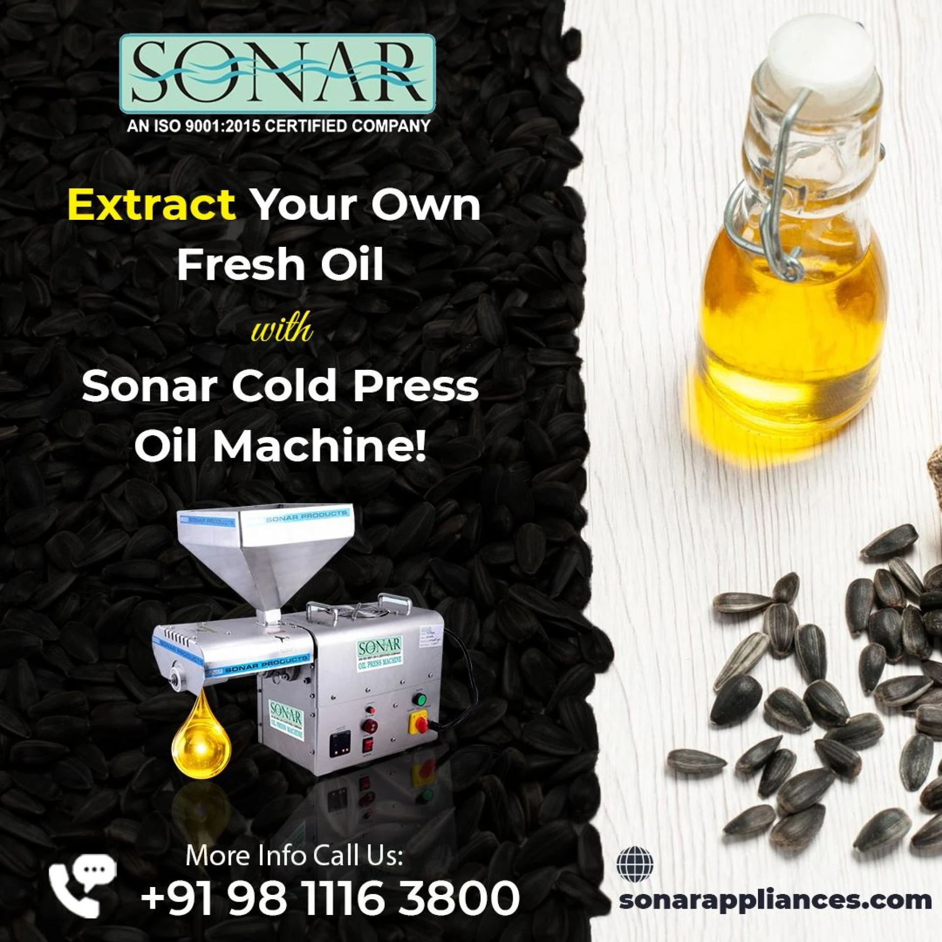 Your Health with Sonar Appliances' Cold Oil Press Machine
