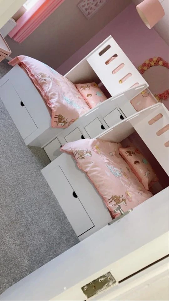 Kids love the thrill of a bunk bed with a slide