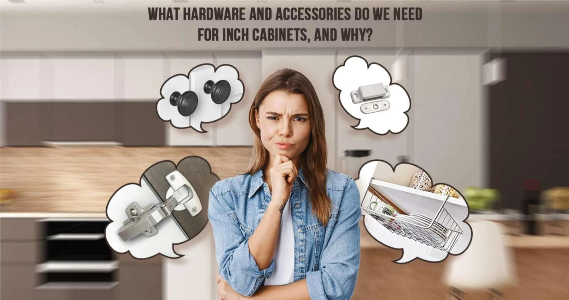 What hardware and accessories do we need for 42 inch cabinets, and why?
