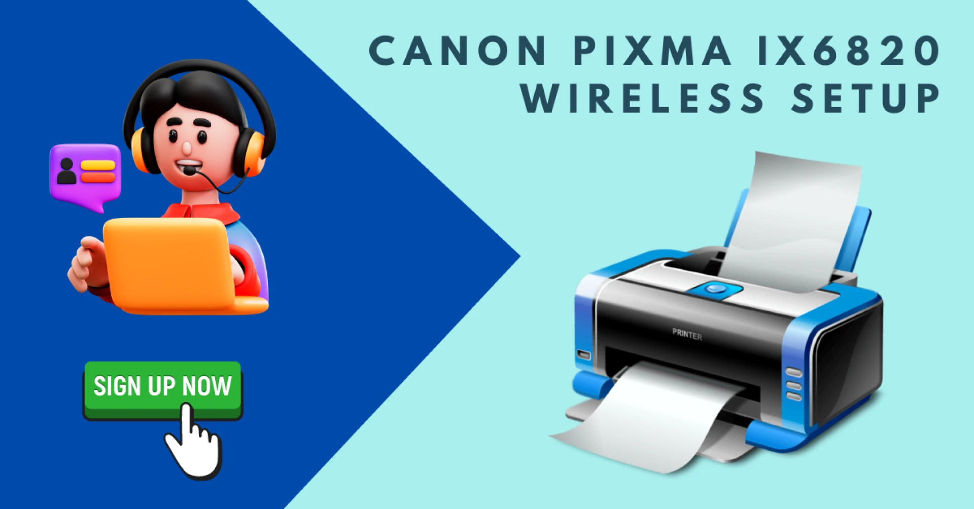 Install the Canon Pixma ix6820 Bluetooth Printers on a PC.