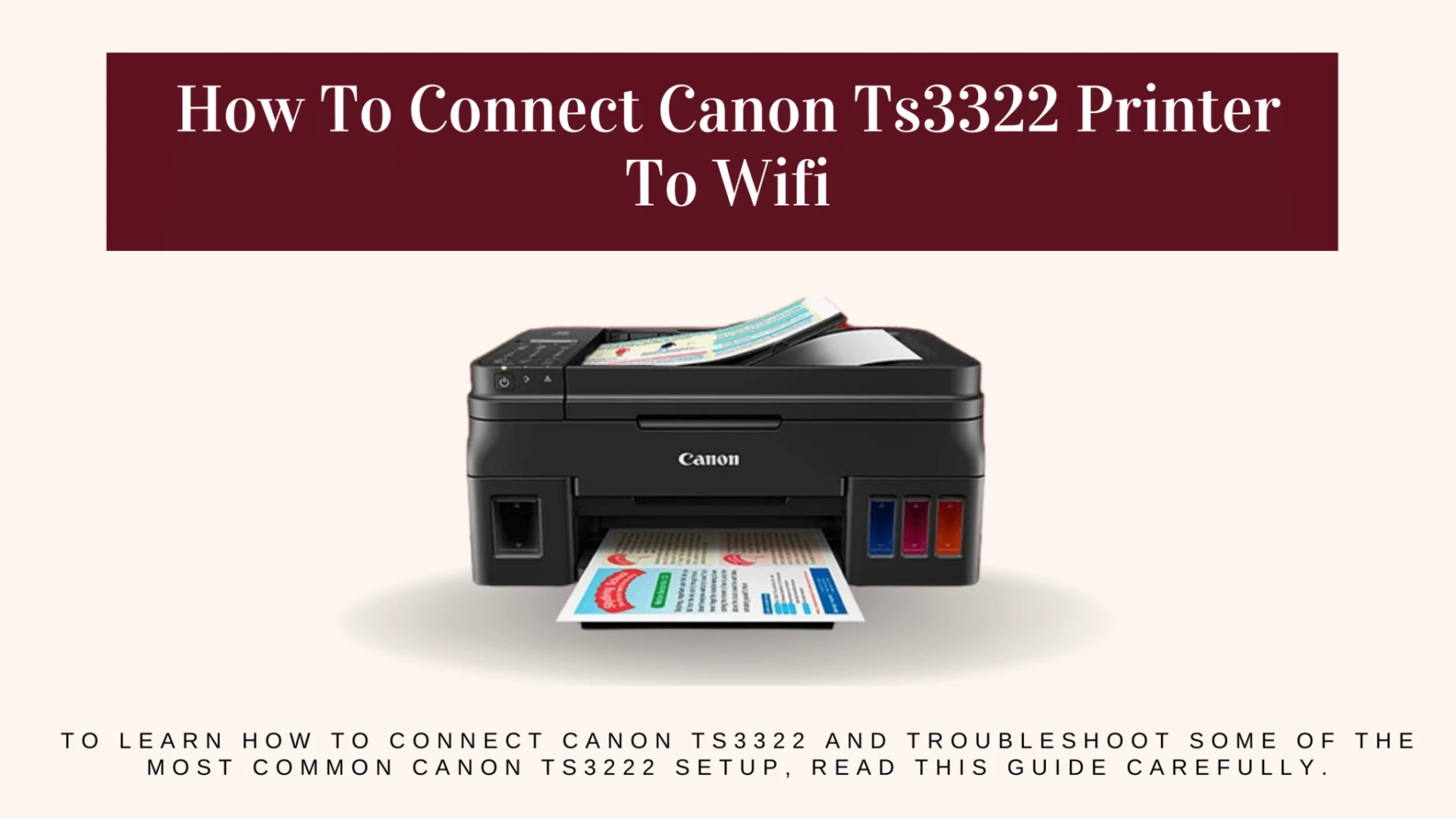 Connect Canon Ts3322 Printer To Wifi