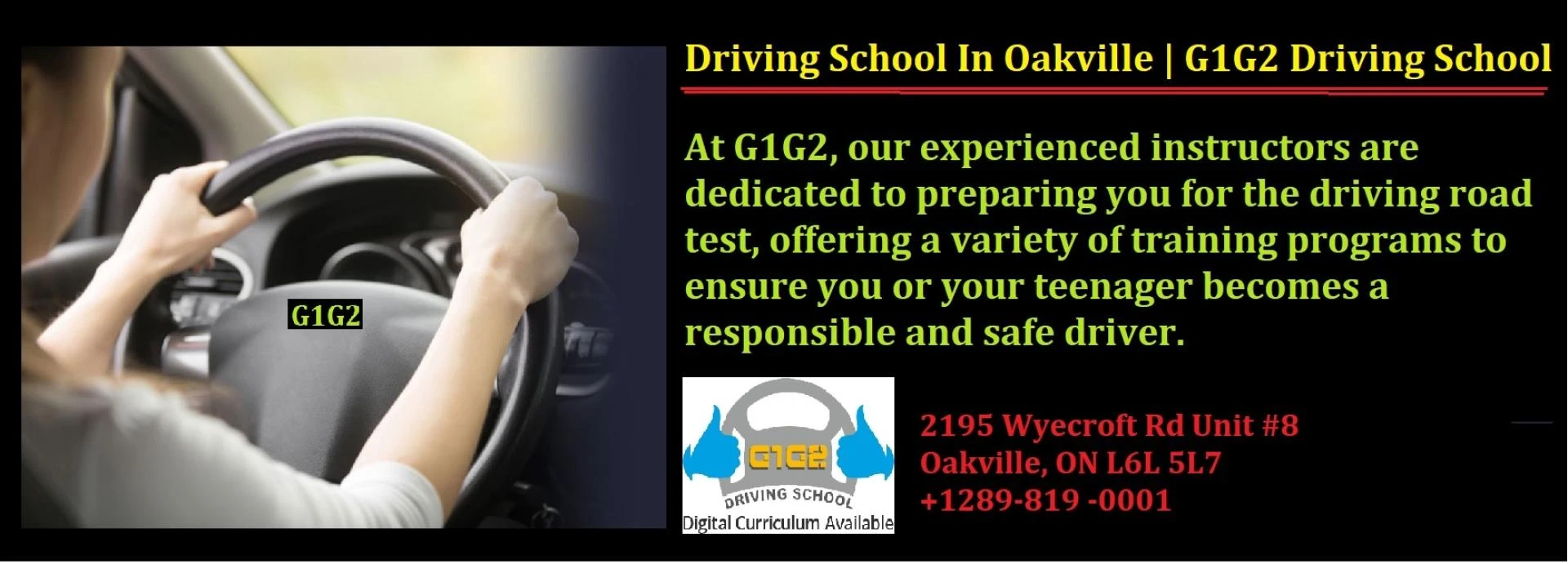 Driving School In Oakville | G1G2 Driving School