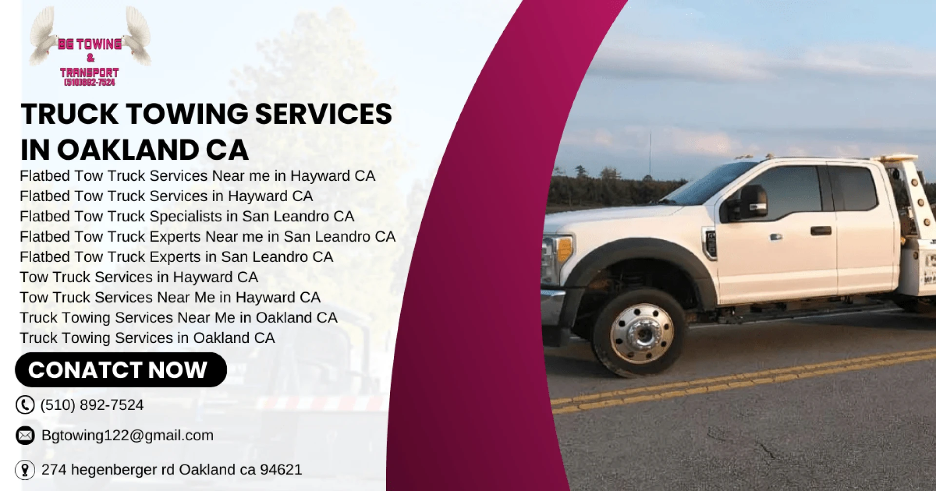 Flatbed Tow Truck Services in Oakland CA: Unveiling BG Towing &amp; General Freight Inc