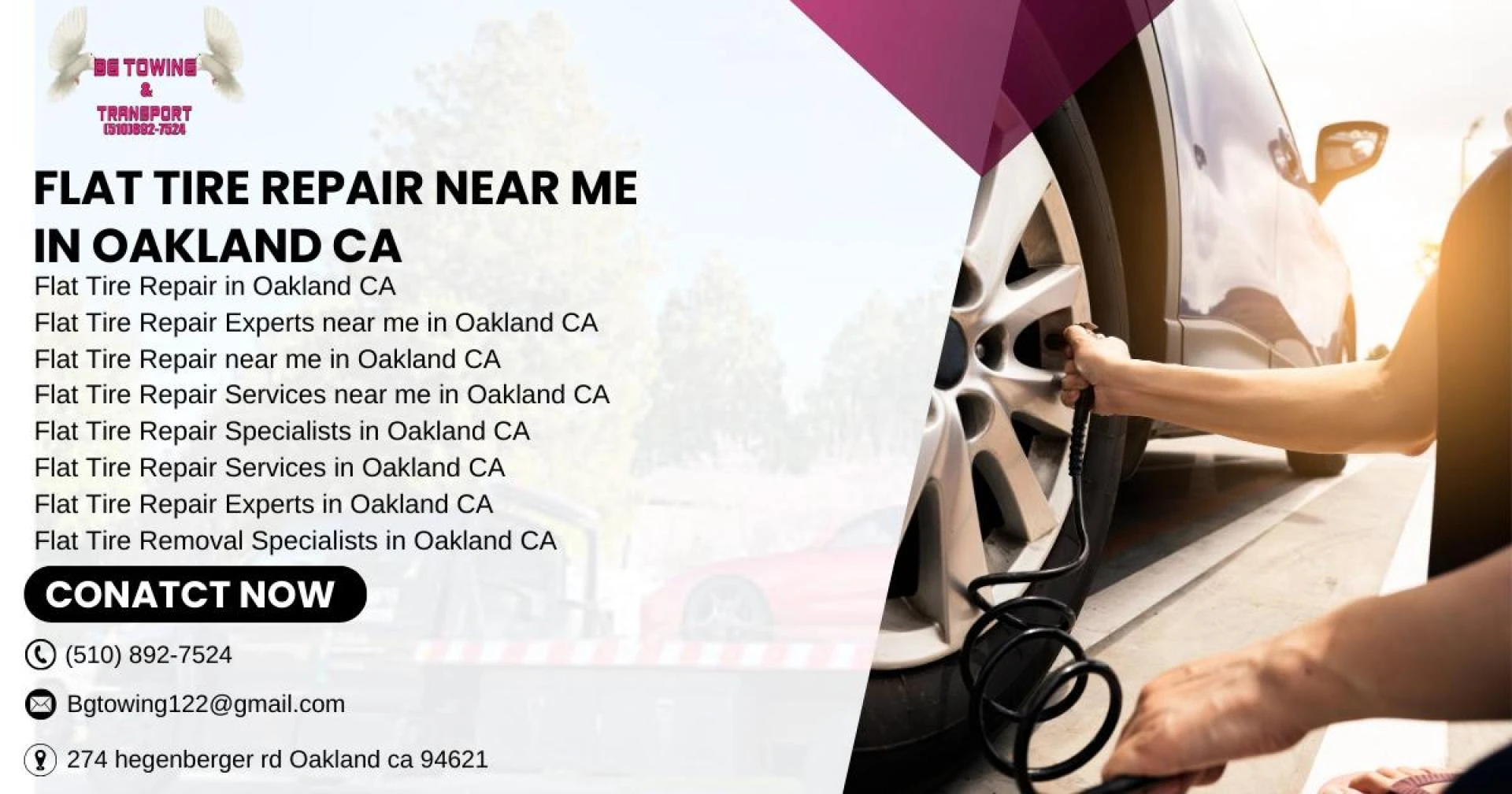 Flat Tire Repair Services Near Me in Oakland, CA