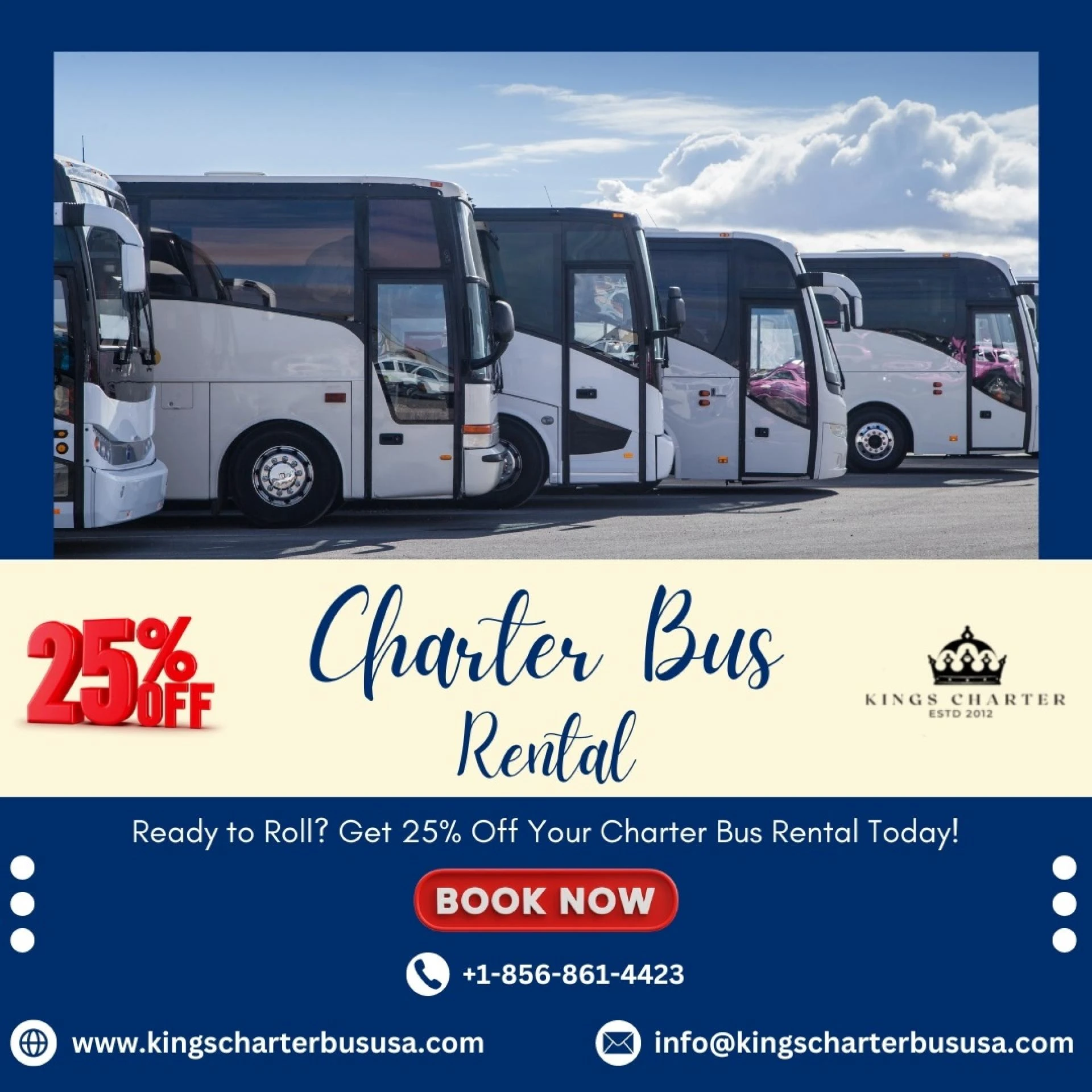 "Limited Offer: 25% Off Charter Bus Rentals—Where Will You Go Next?"