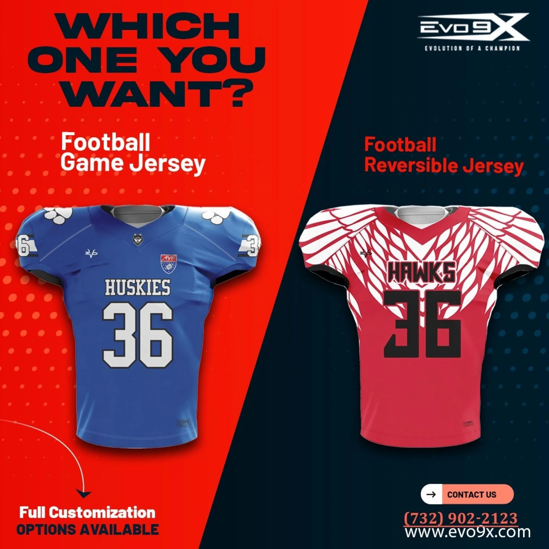 Elevate Your Game With EVO9X Football Game Jerseys