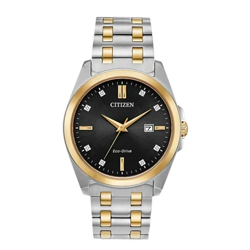 A Portfolio of Watch Designs: Citizen Corso Eco-drive Men's Two-tone Silver/gold Stainless Steel Band Black Quartz Dial Watch