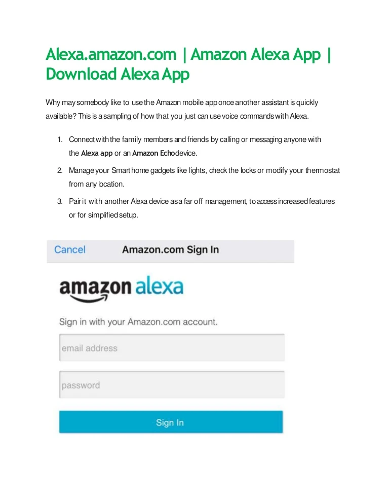 Alexa.amazon.com for alexa setup and alexa app