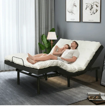 Adjustable Electric Bed Frame With Massage Remote Control For Comfort
