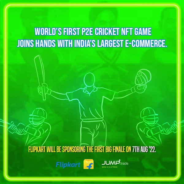 Flipkart Sponsors Finals Of World’s First NFT Cricket Game- Jump.Trade