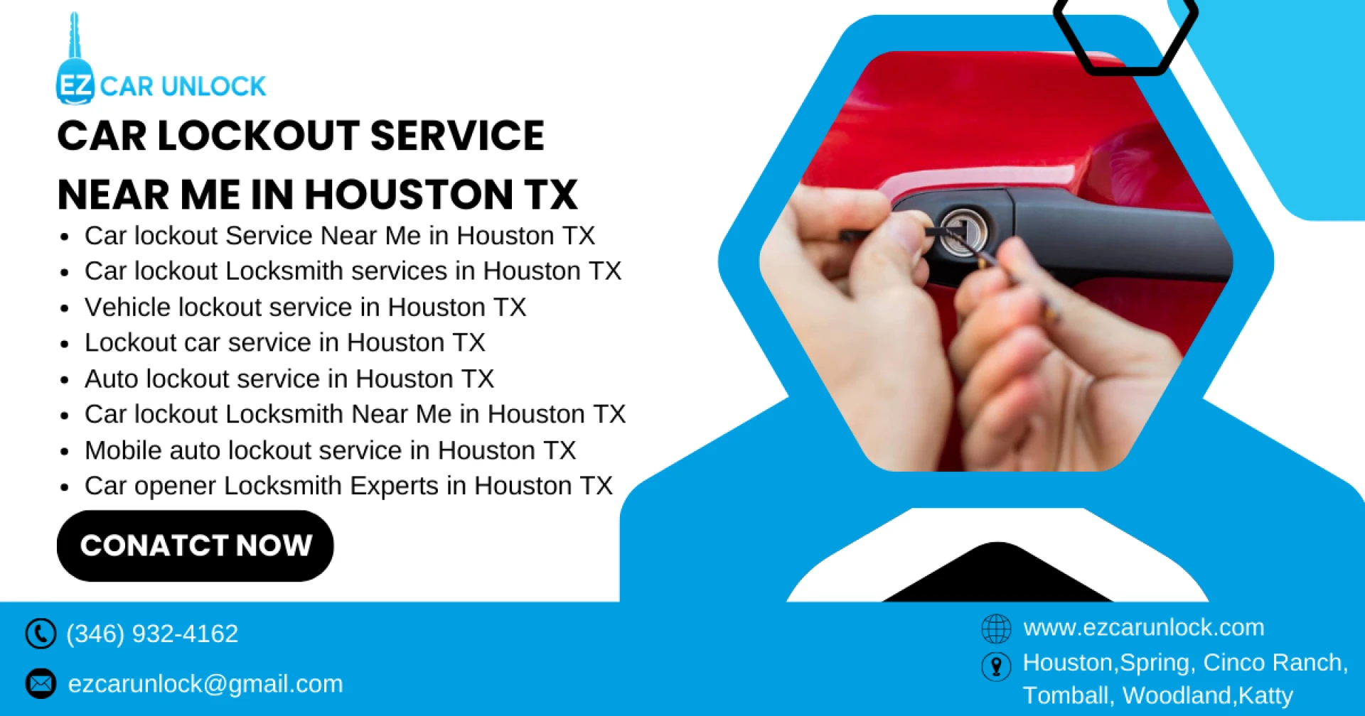 Vehicle Lockout Services in Spring and Houston, TX