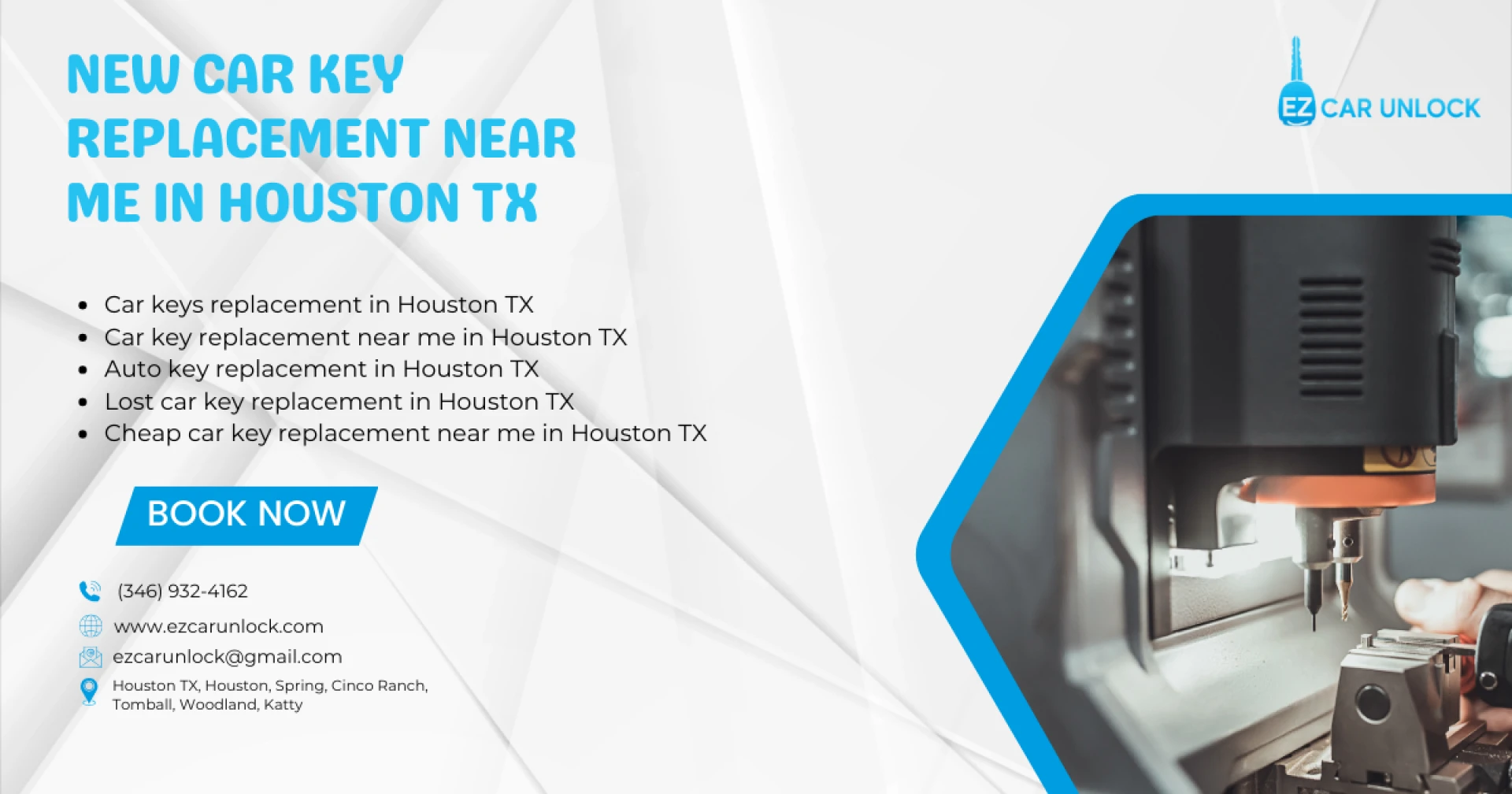 Car Key Replacement Services in Houston, Spring, Cinco Ranch, Tomball, Woodland, and Katy, TX