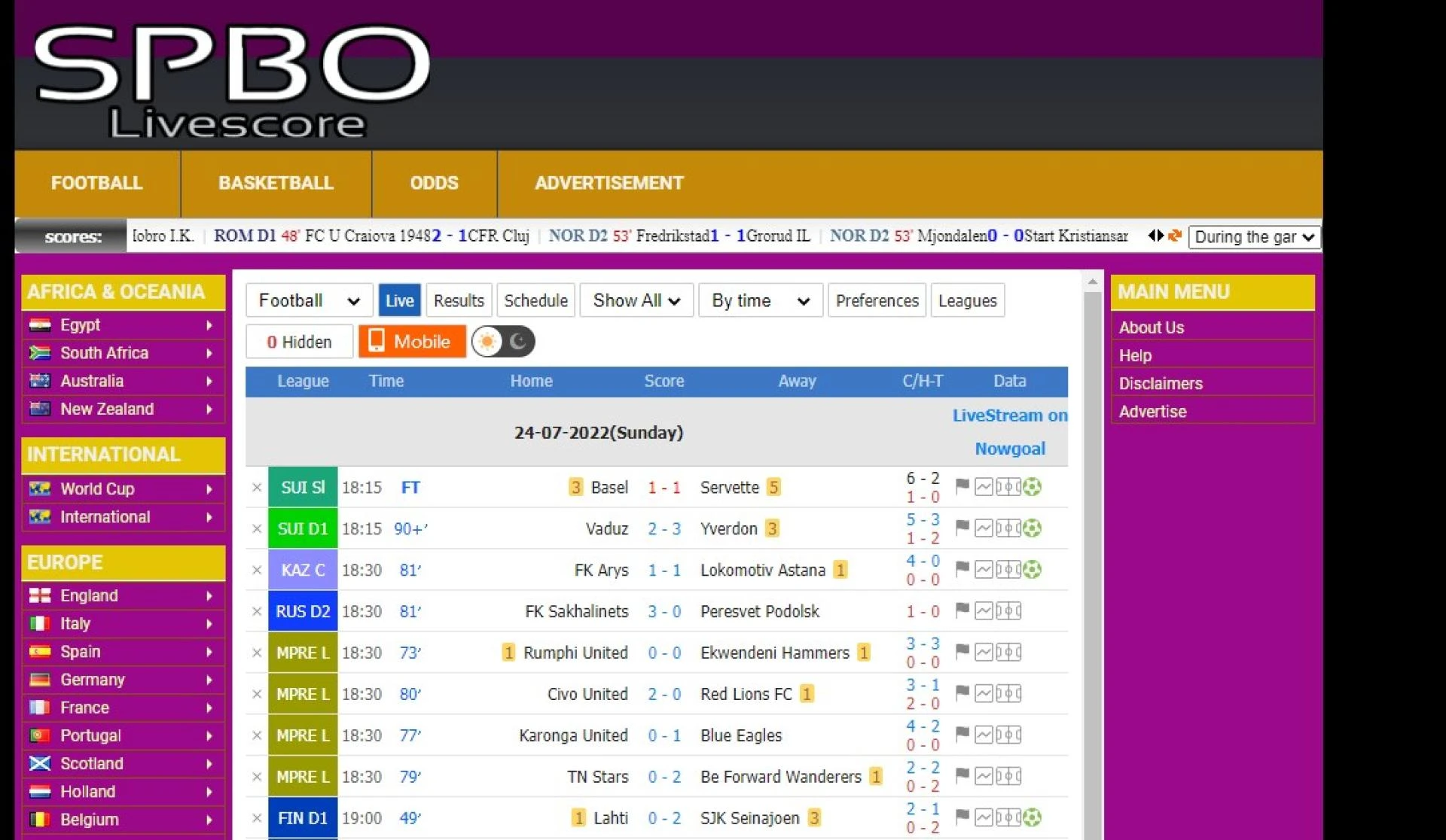 Spbo: The most complete and updated live score of 2022 ball results Spbo is updated fast