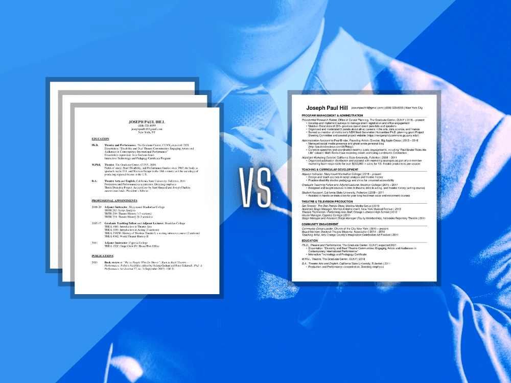 Understanding cv vs resume differences and its applicable uses