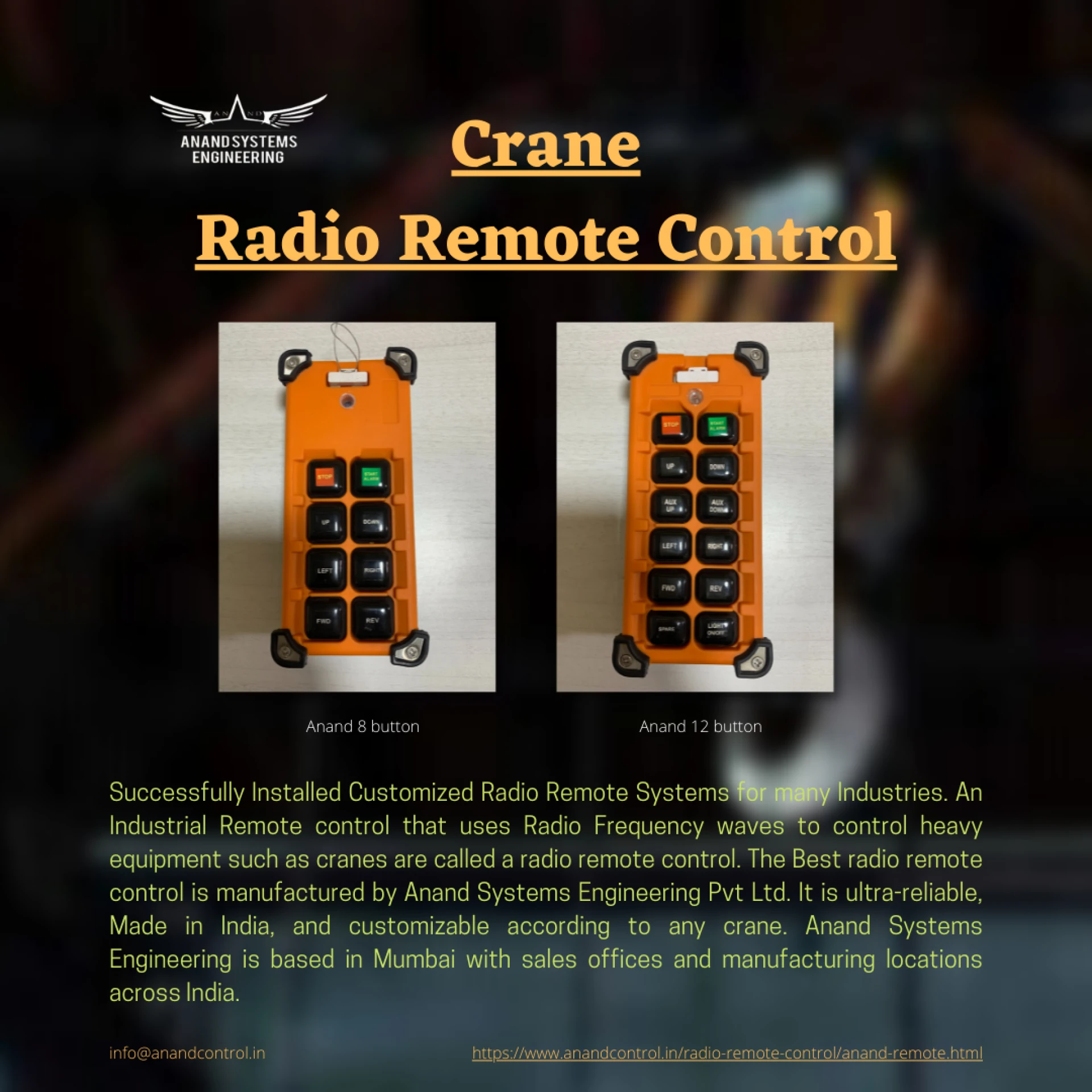 Wireless Remote Control Crane