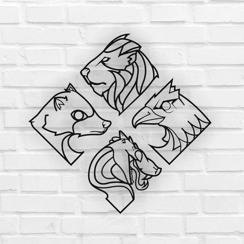 Wooden Wall Decor modern geometric boho brown and blue