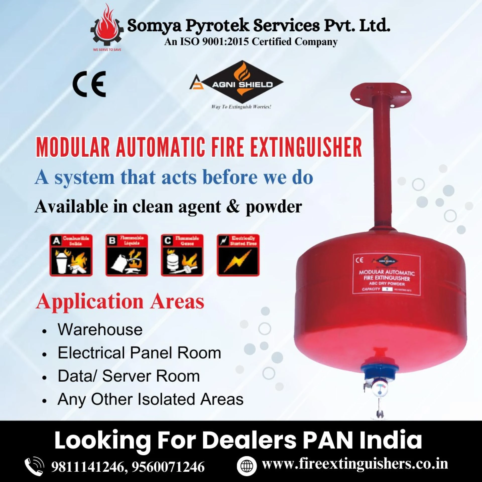 Somya Pyrotek - Automatic Modular Fire Extinguisher | Dealers
