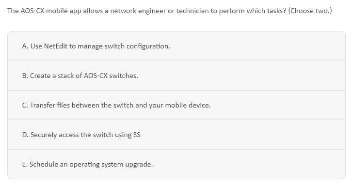 Aruba Certified Switching Professional (ACSP) V1 HPE6-A73 answers
