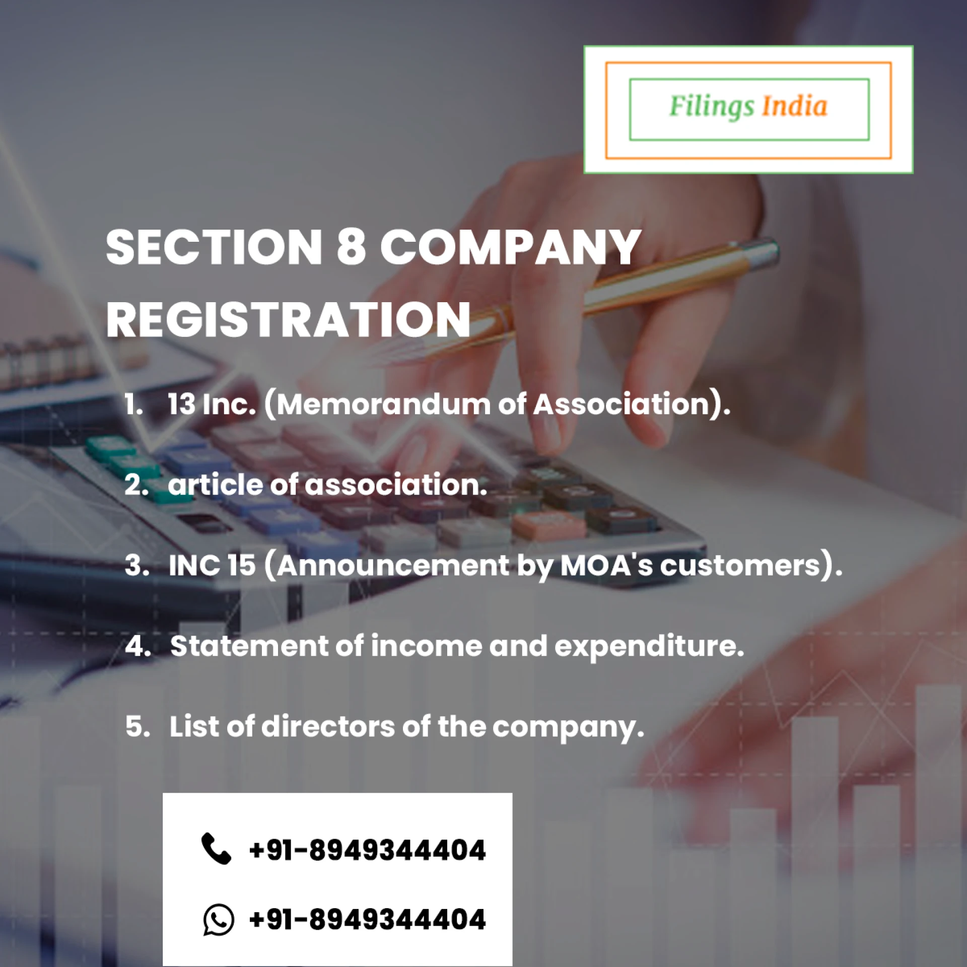 Section 8 Company Registration - Start-up with Filingindia