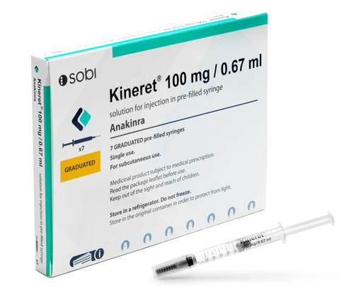 Kineret 100 mg solution for injection in a pre-filled syringe