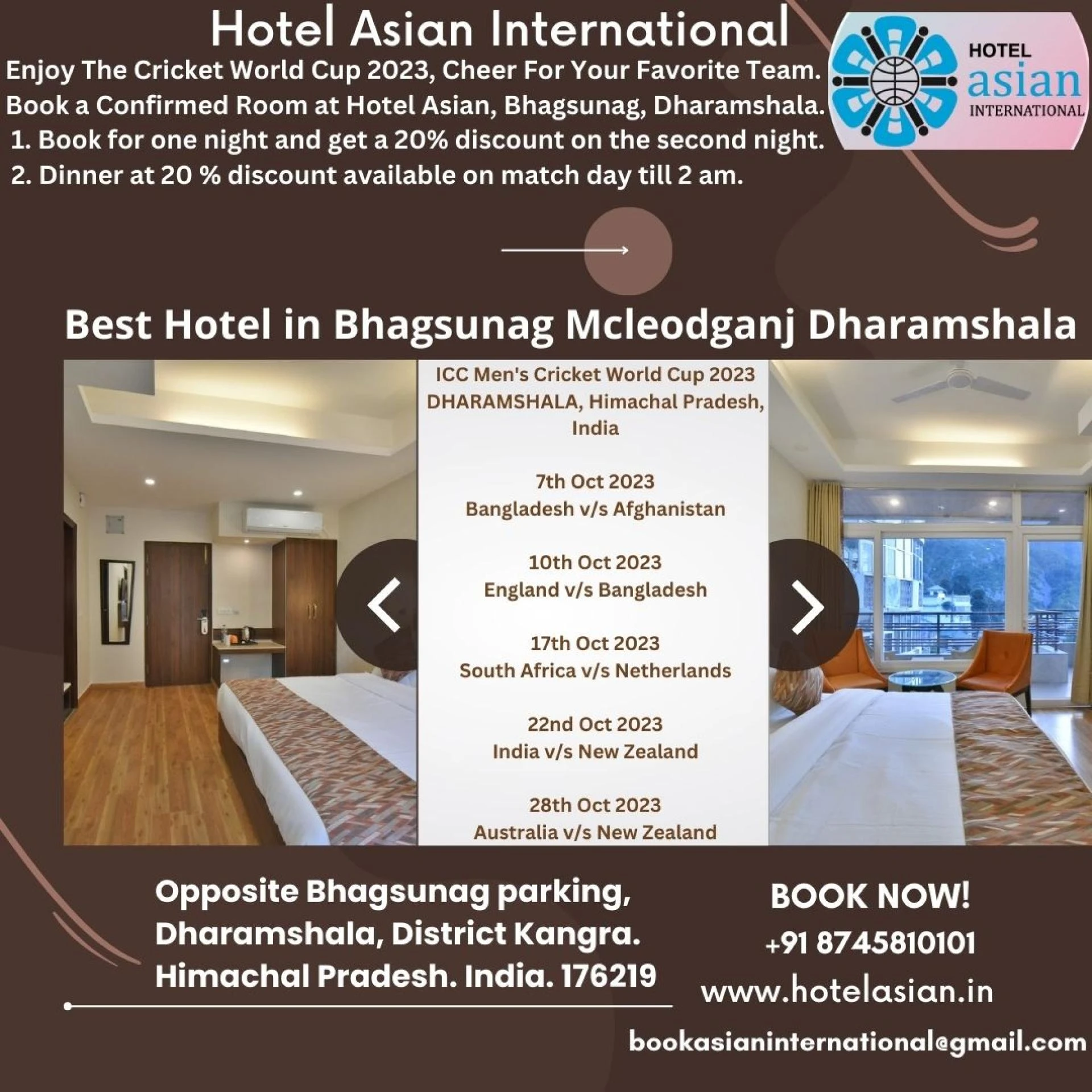 Hotels in Dharamshala near HPCA Cricket Stadium