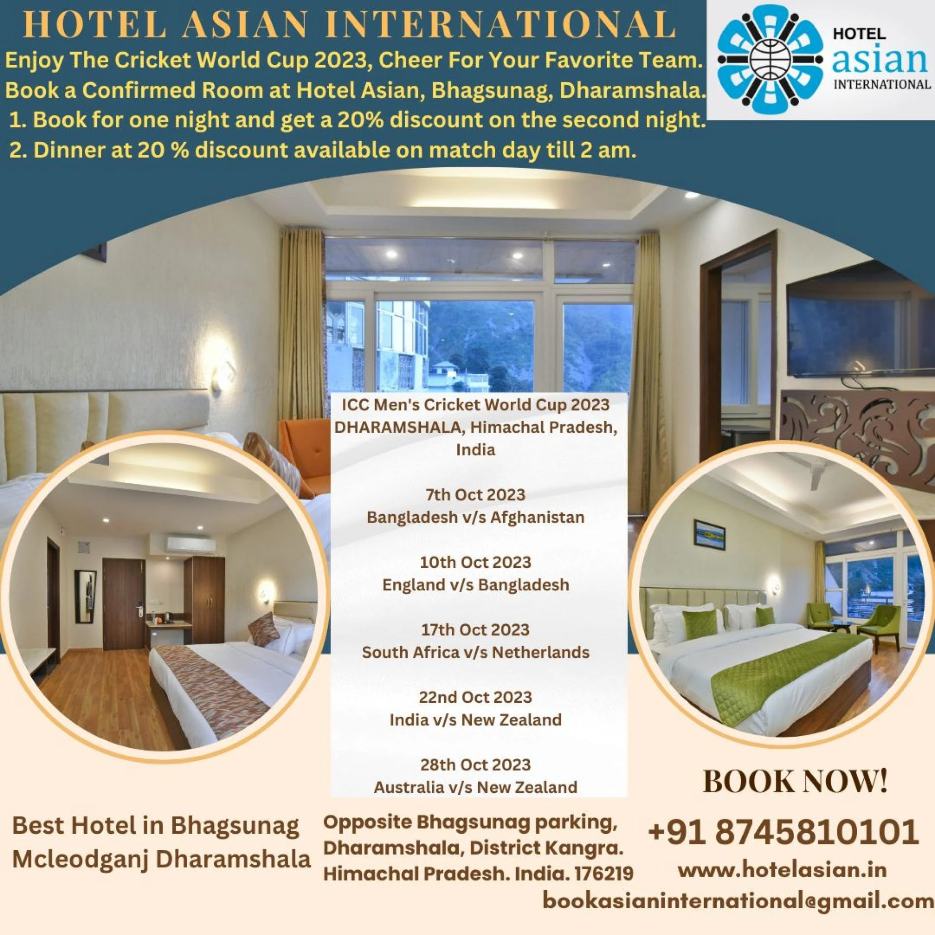 Hotels near HPCA Cricket Stadium in Dharamshala