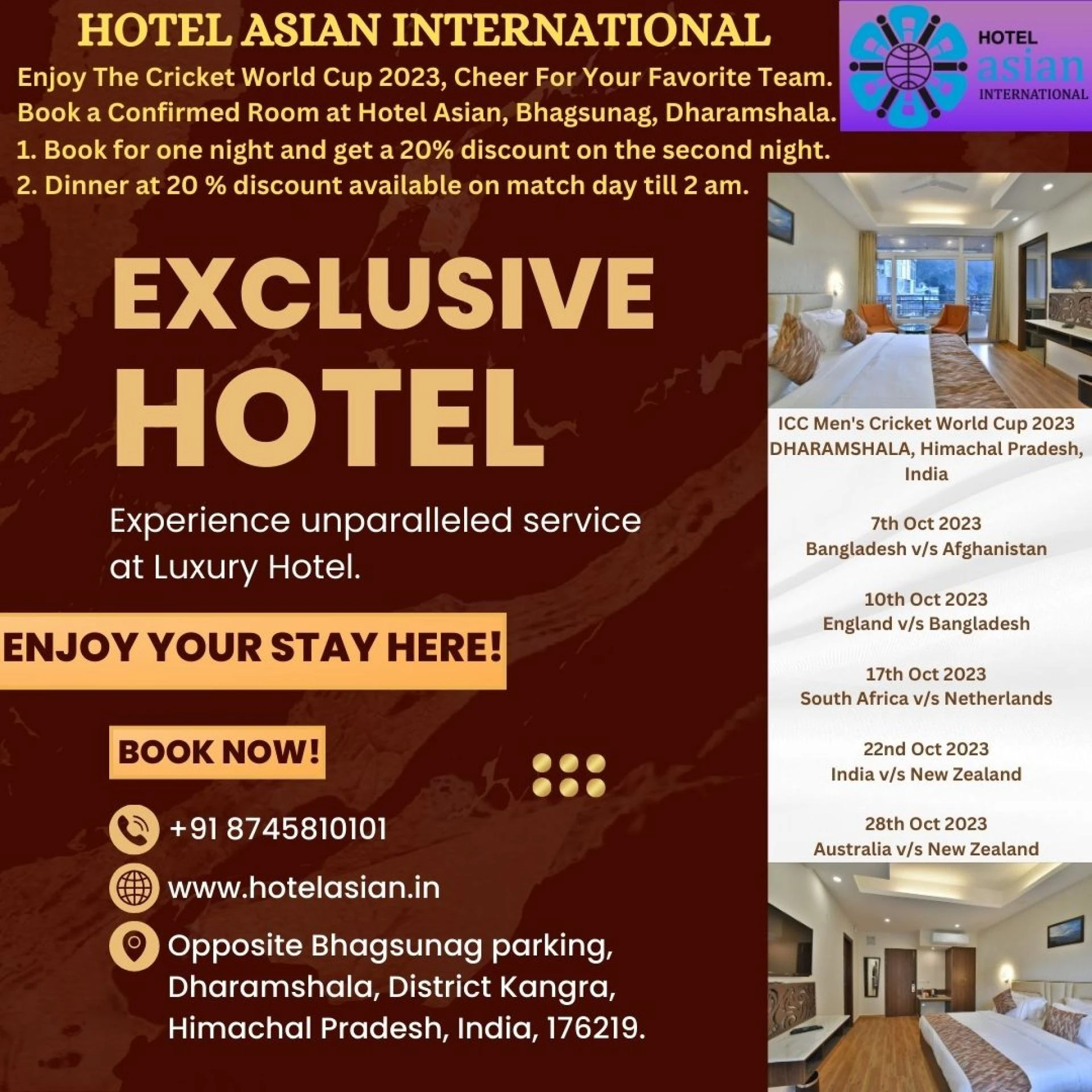 Hotels in Dharamshala near Cricket Stadium(HPCA)