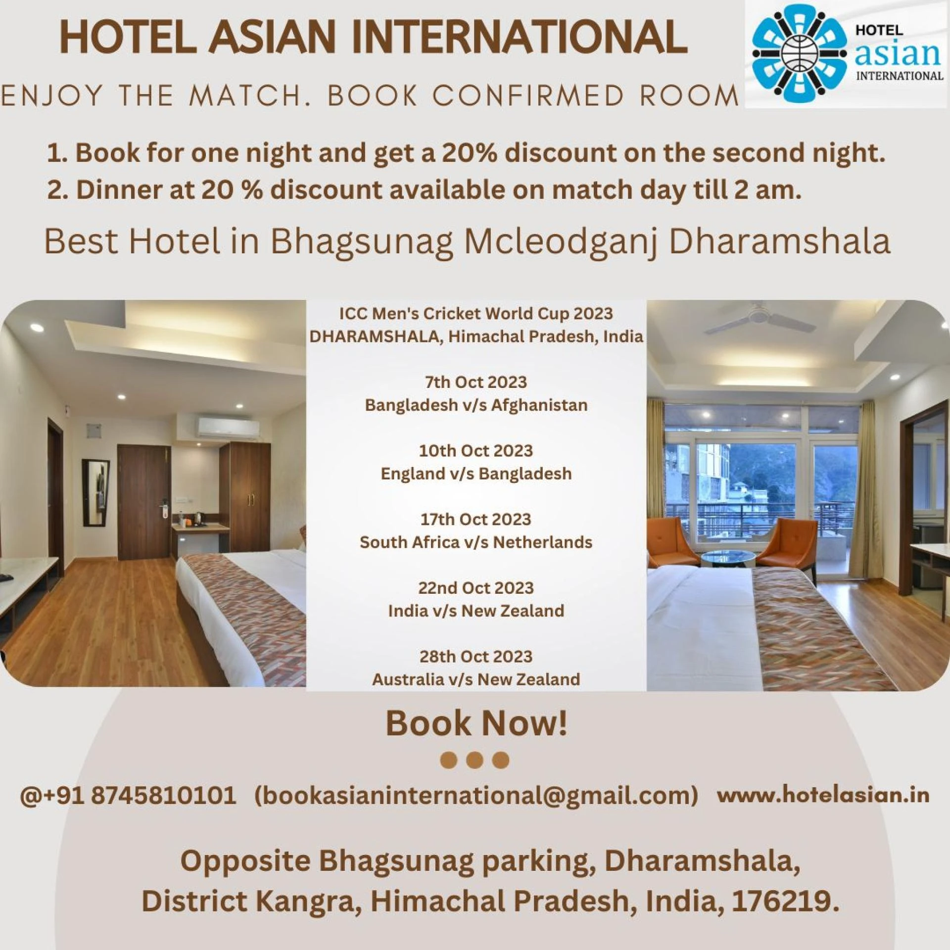 Special Offer For Booking Hotel on Cricket World Cup 2023
