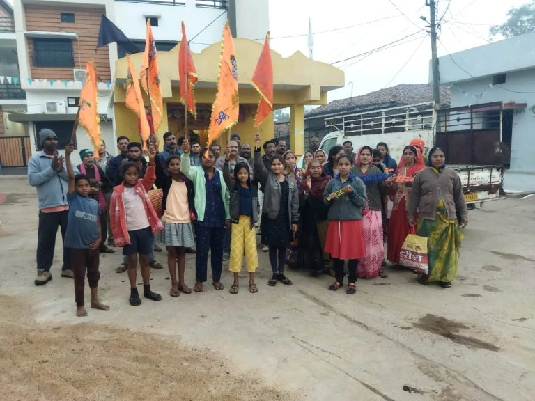 श्री राम जी की प्रातः सुबह निकाली जा रही प्रभात फेरी