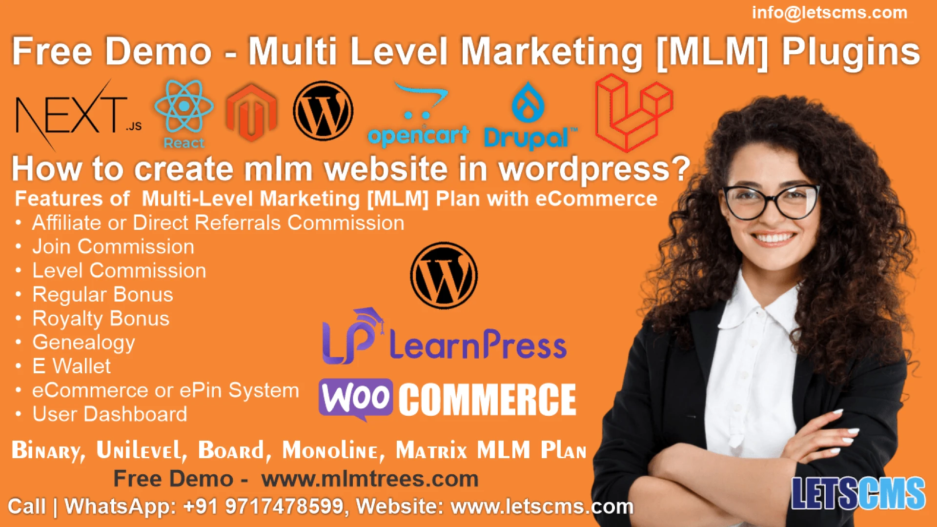 Any kind of MLM software and website | Next.js, WordPress, Drupal, OpenCart, Laravel