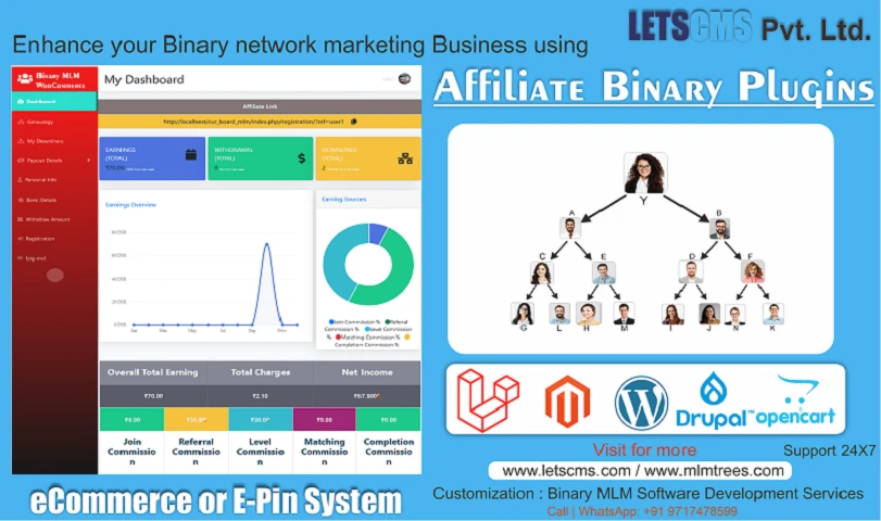 MLM Binary Plan Affordable Affiliate Marketing Software | Binary Affiliate Programs For Top Payouts