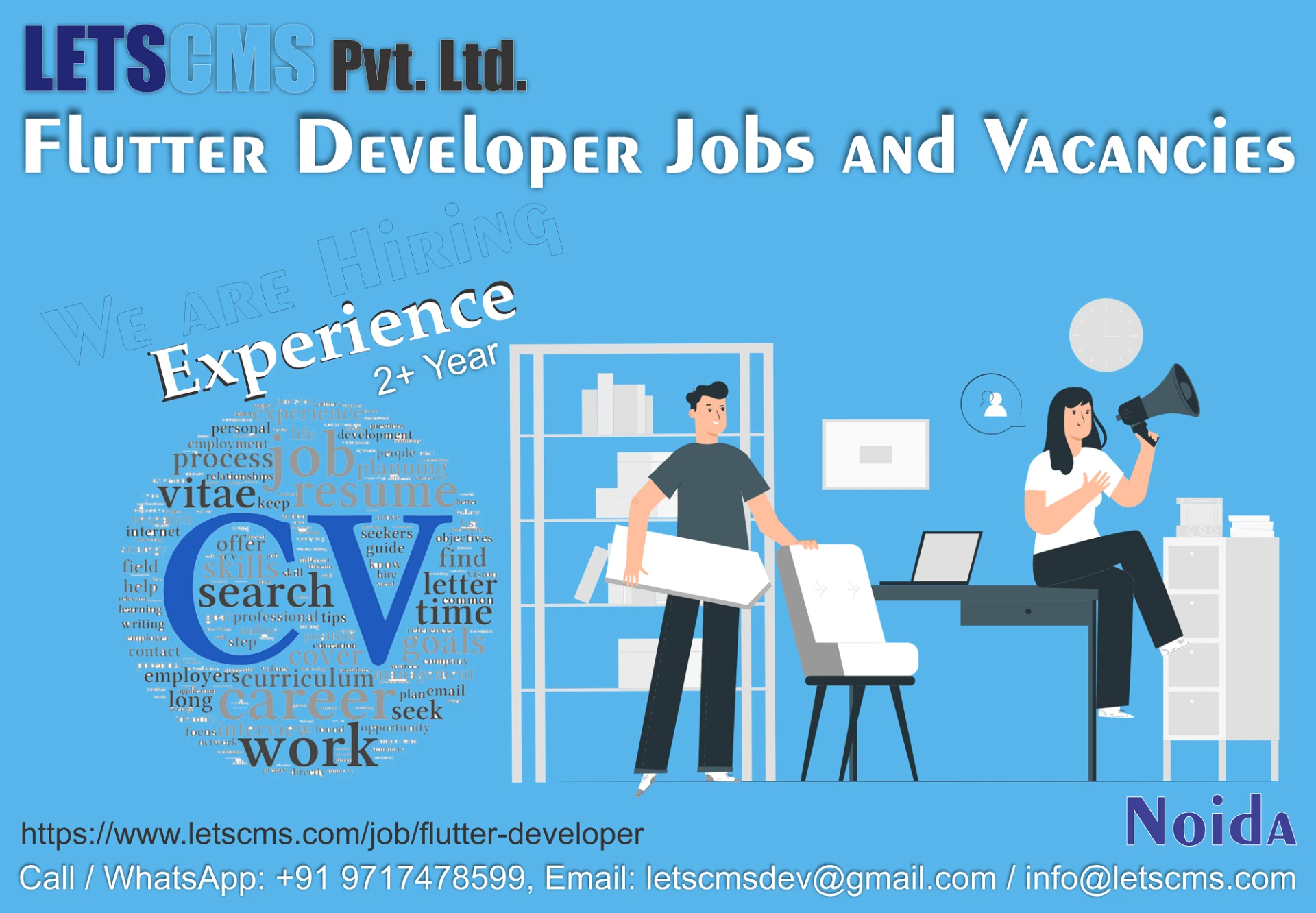 Flutter Developer Experience Jobs and Vacancies in Noida | LETSCMS Flutter