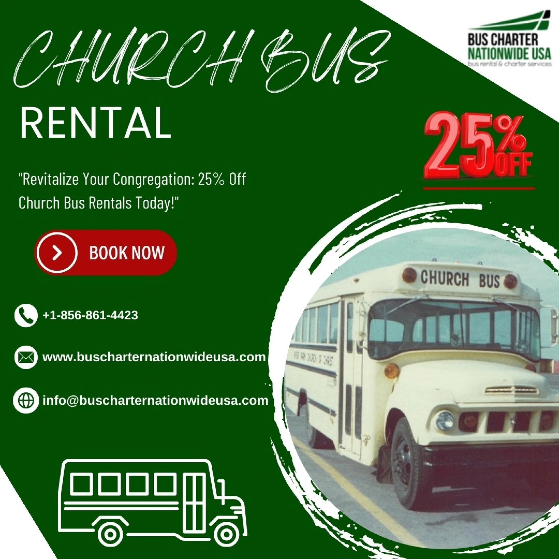 Take 25% Off on Church Bus Rentals for a Limited Time!
