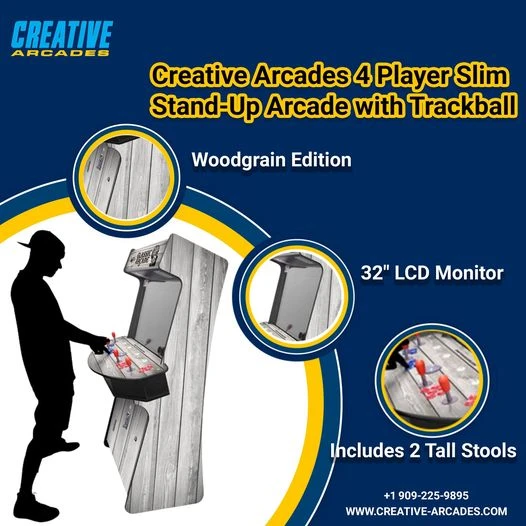 Creative cocktail arcade with a trackball