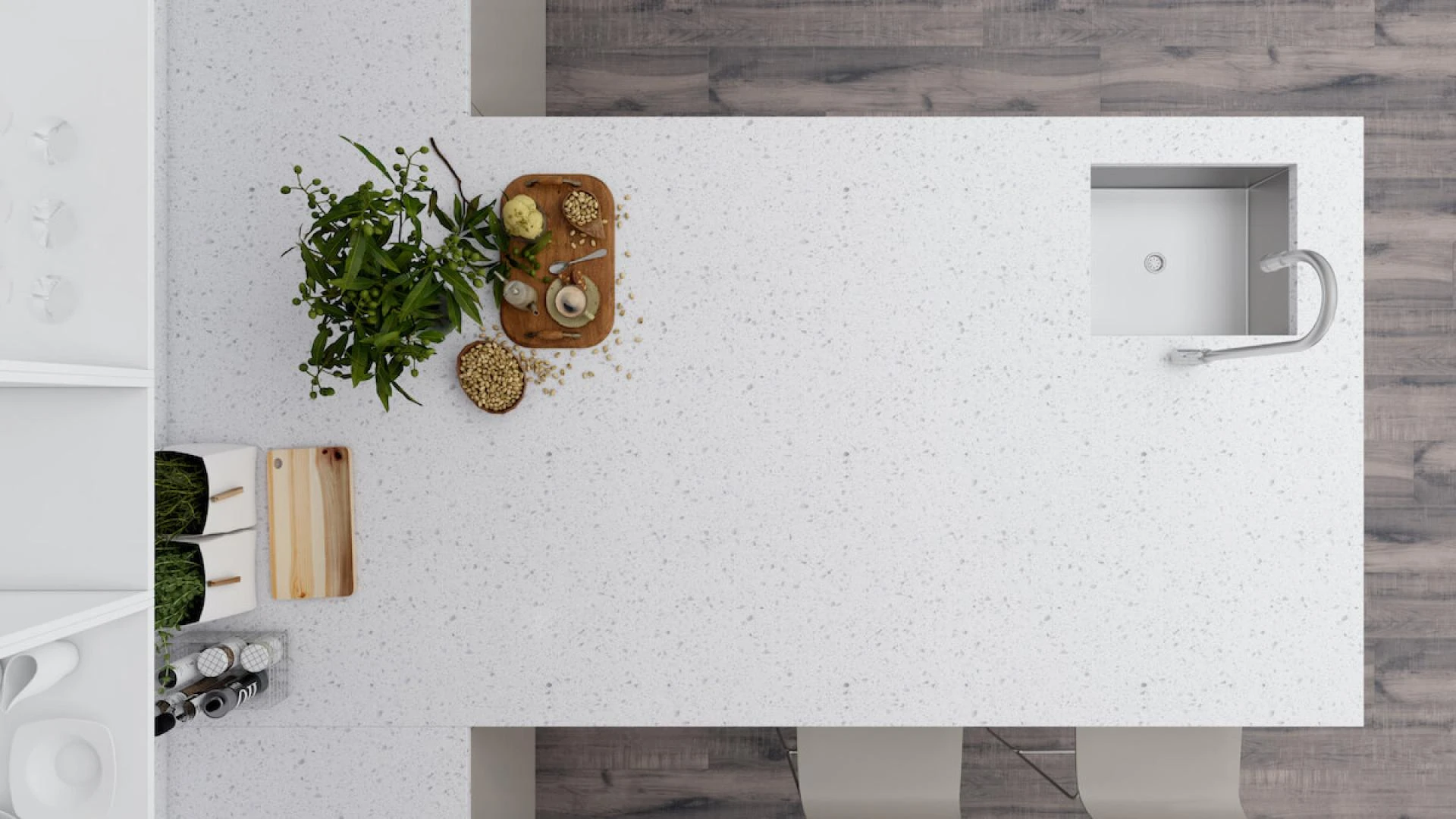 White Mirror Quartz Worktops - The Perfect Blend of Style and Durability