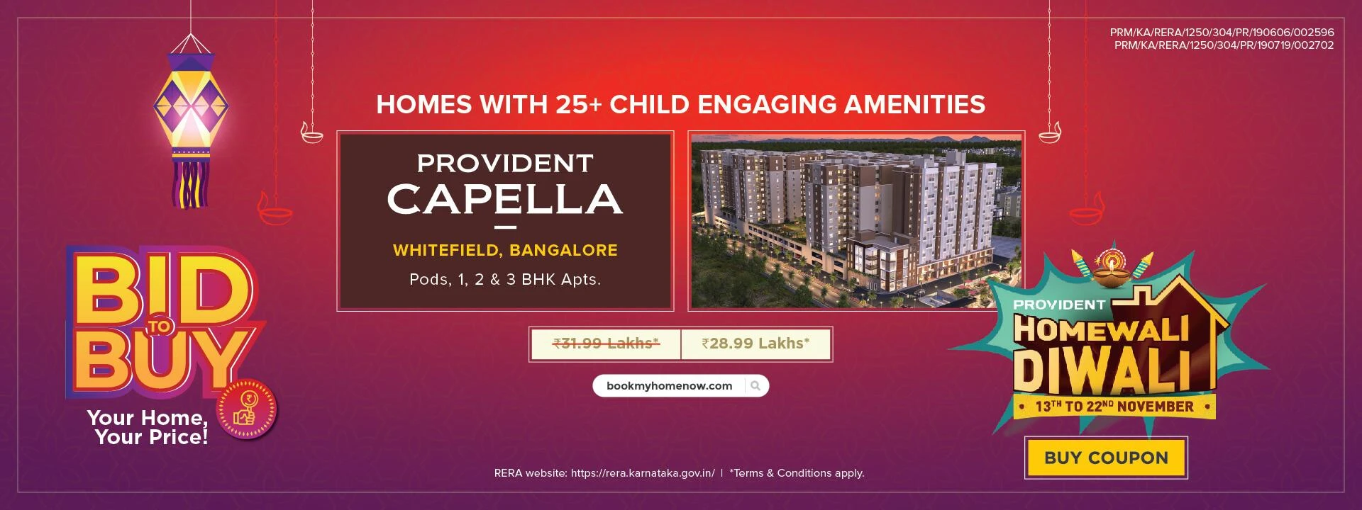 What is the price of 3bhk flats in Whitefield?