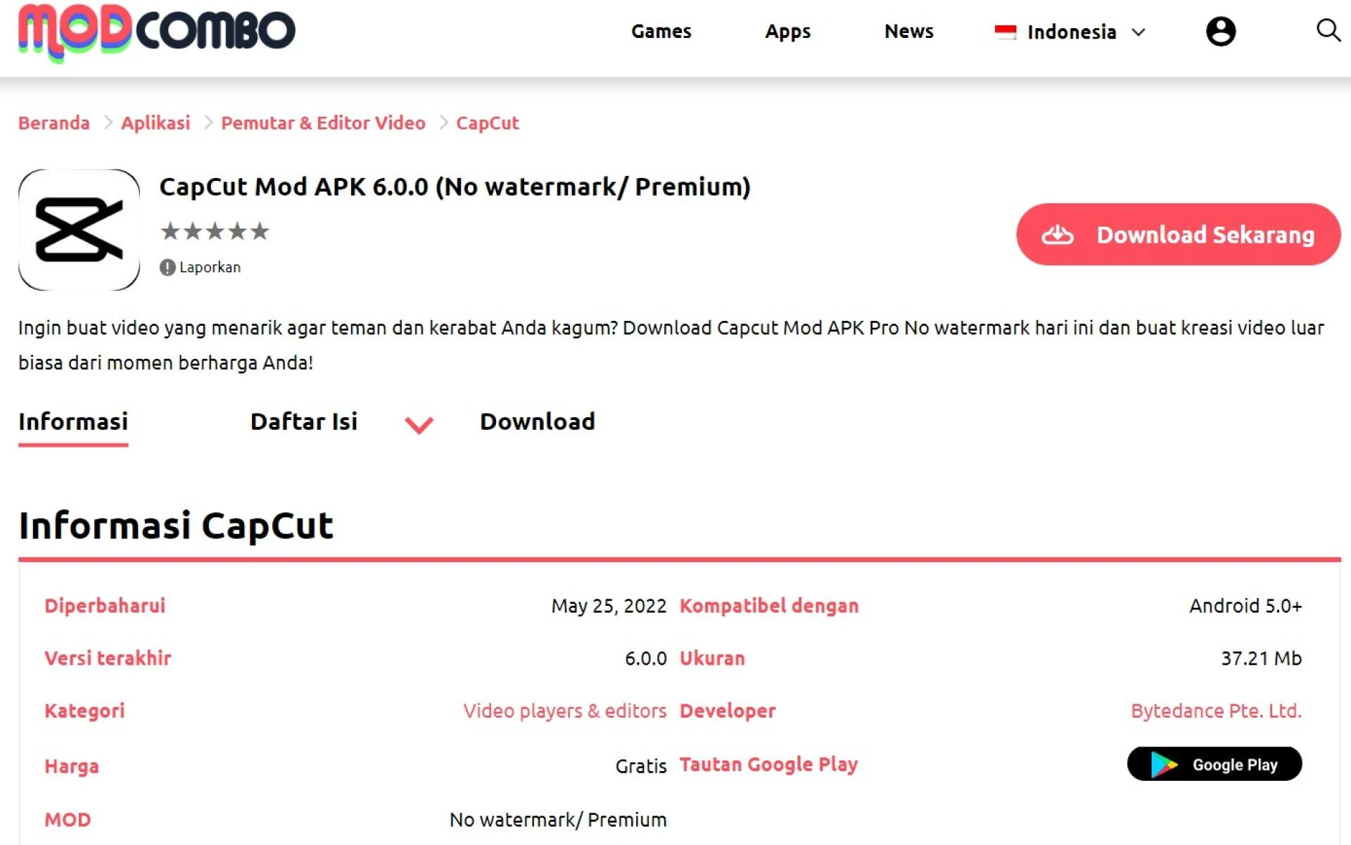 CapCut APK Mod Download untuk Android