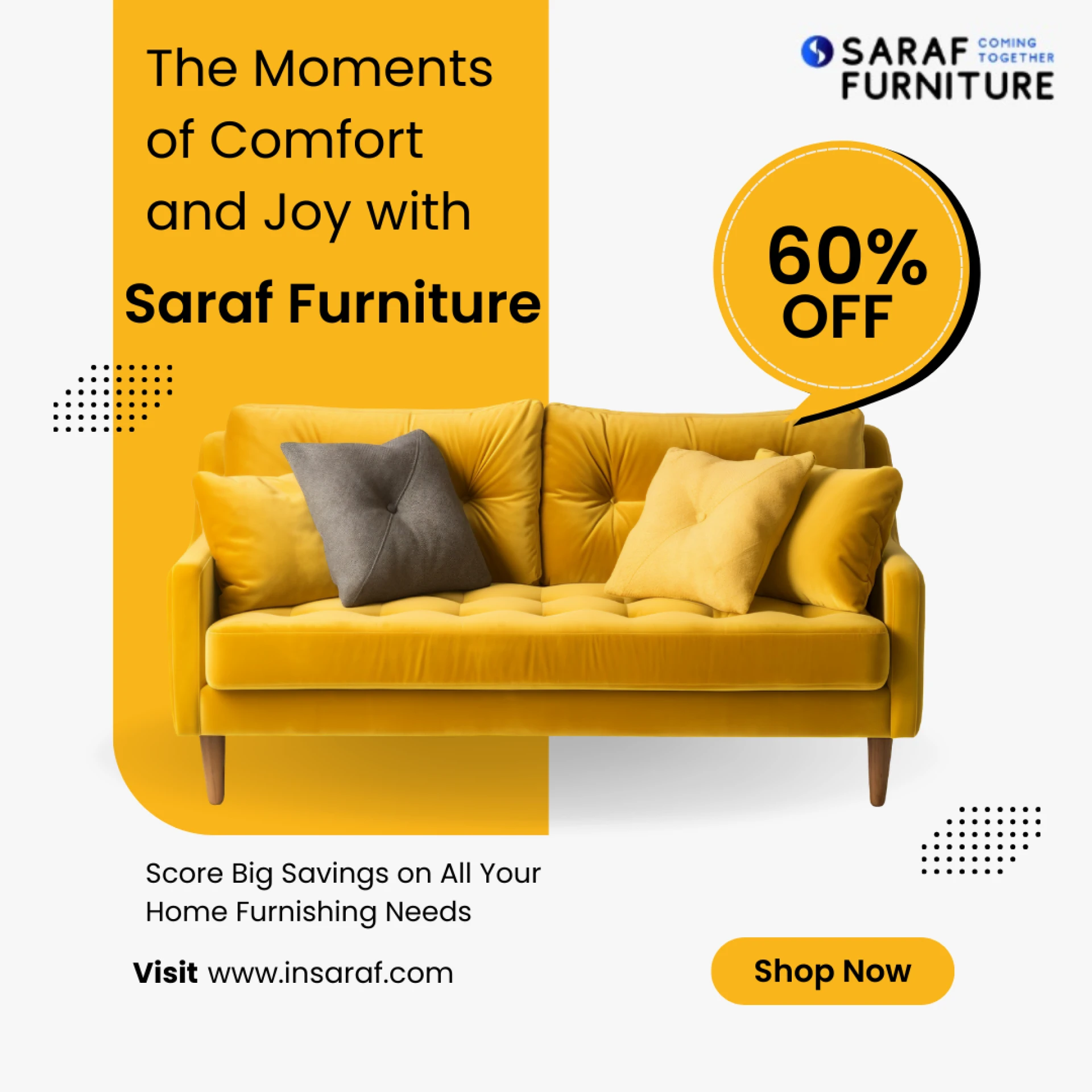 Add a Touch of Magic to Your Celebrations with Saraf Furniture Sofa Sets