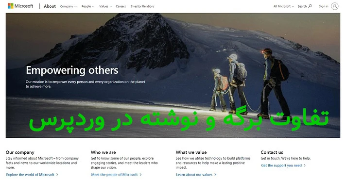 در سایت وردپرسی برگه بهتر است یا نوشته؟