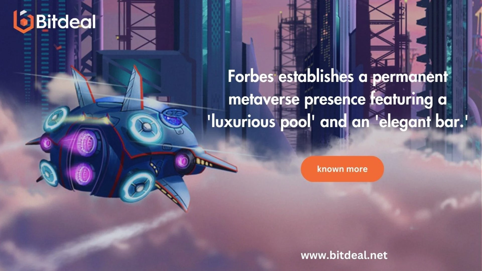 Forbes creates a permanent metaverse presence with a 'luxurious pool,' and 'elegant bar.'