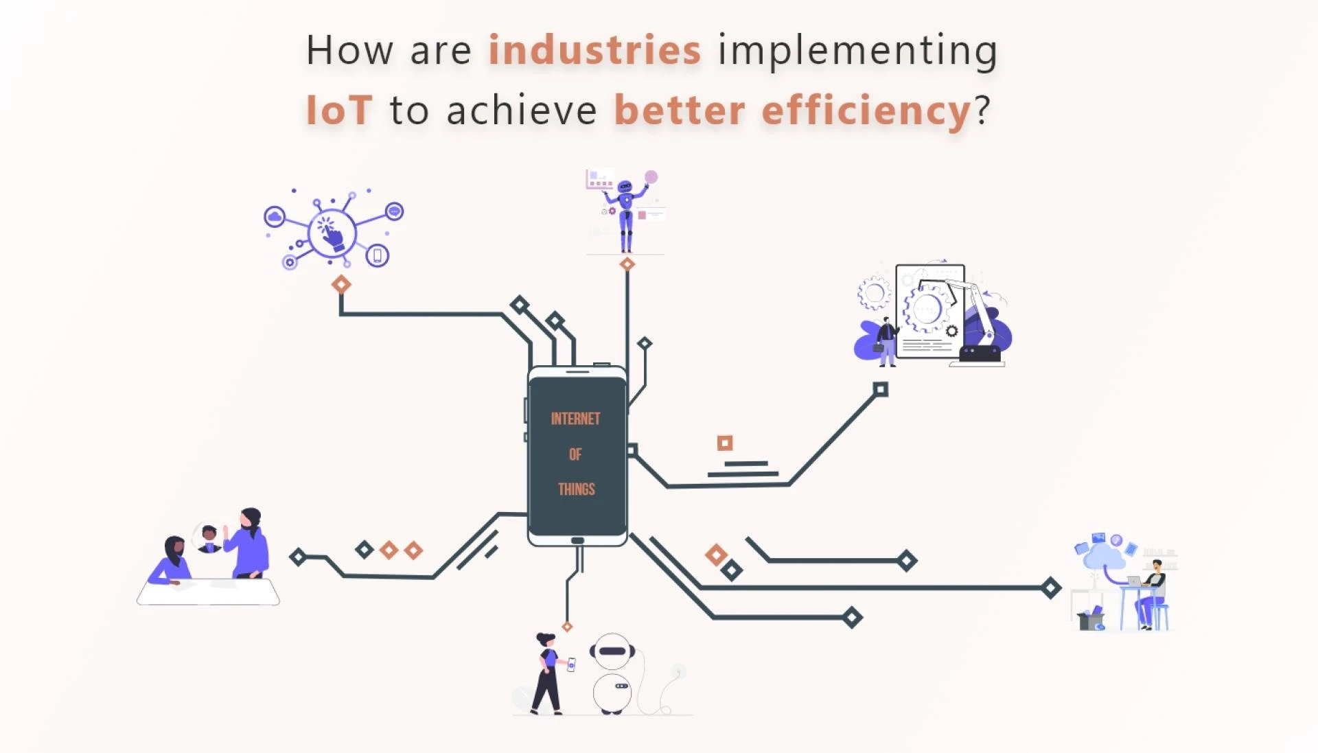 How are industries implementing IoT to achieve better efficiency?
