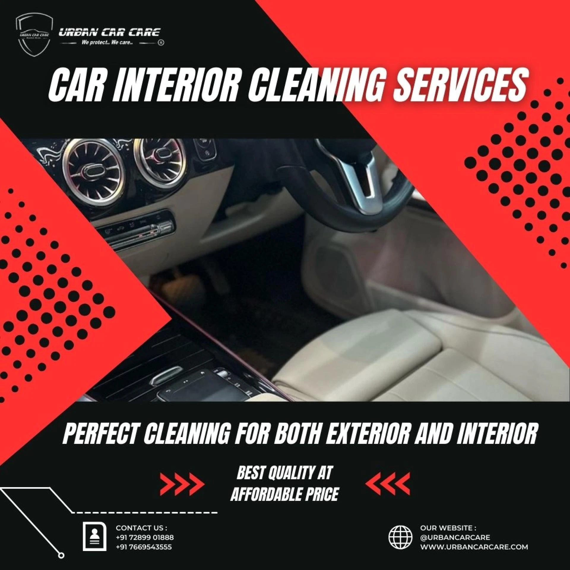 Unveiling the Ceramic Coating for Bikes and Car Interior Cleaning Cost | Urban Car Care.