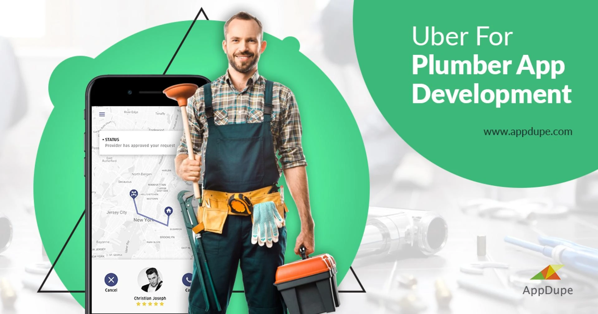 How do I create an app like Uber for a plumbers app?